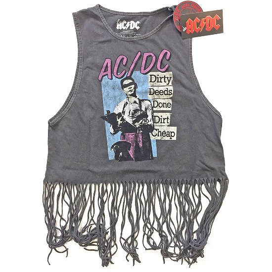 Cover for AC/DC · AC/DC Ladies Tassel Vest: Dirty Deeds Done Dirt Cheap (CLOTHES) [size S] [Grey - Ladies edition]