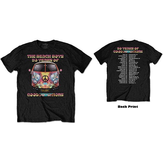 Cover for The Beach Boys · The Beach Boys Unisex T-Shirt: Good Vibes Tour (Back Print) (T-shirt) [size S] [Black - Unisex edition] (2019)