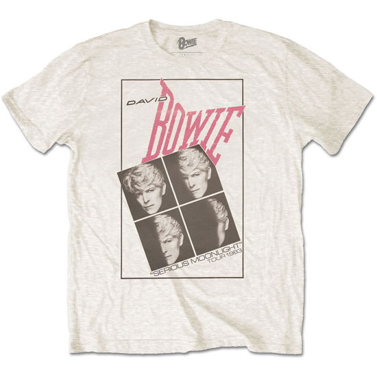 David Bowie Unisex T-Shirt: Serious Moonlight - David Bowie - Mercancía - MERCHANDISE - 5056368604515 - 29 de enero de 2020