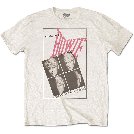 David Bowie · David Bowie Unisex T-Shirt: Serious Moonlight (T-shirt) [size M] [Beige - Unisex edition] (2020)