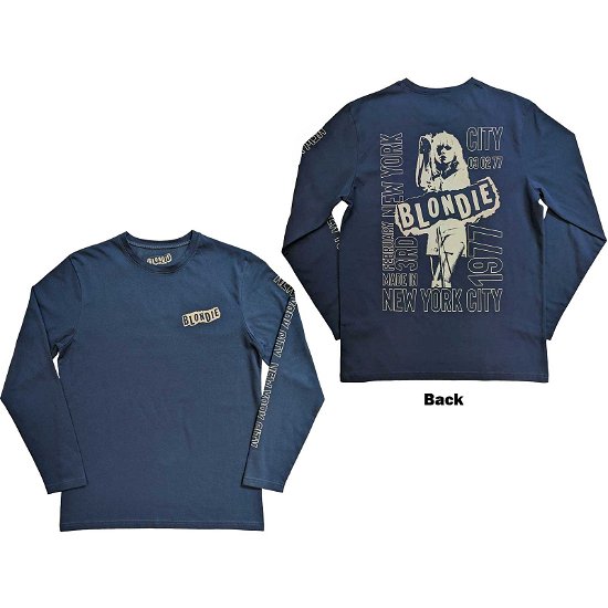Blondie Unisex Long Sleeve T-Shirt: NYC '77 (Back & Sleeve Print) - Blondie - Merchandise -  - 5056561089515 - 