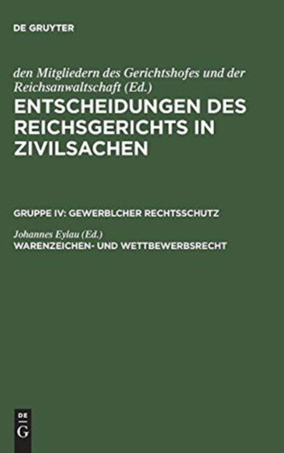 Cover for Johannes Eylau · Warenzeichen- und Wettbewerbsrecht (Book) (1953)