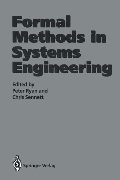 Cover for Peter Ryan · Formal Methods in Systems Engineering (Paperback Book) (1993)