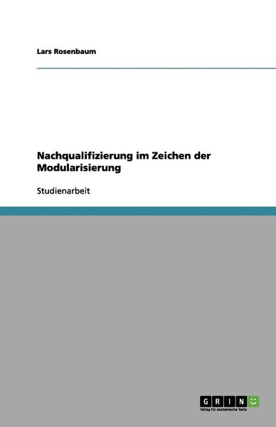 Cover for Rosenbaum · Nachqualifizierung im Zeichen (Book) [German edition] (2012)