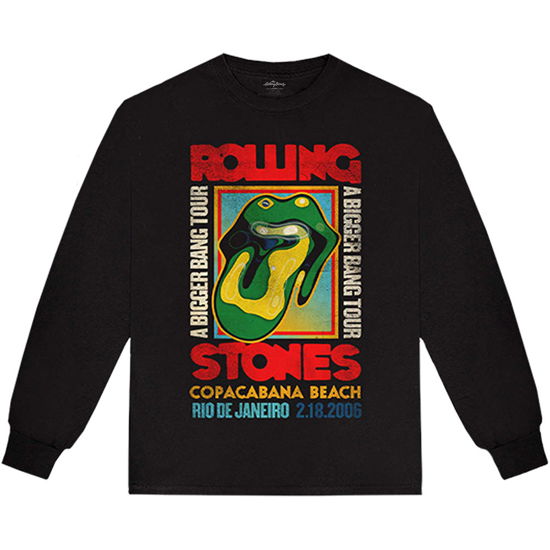 The Rolling Stones Unisex Long Sleeve T-Shirt: Copacabana Beach - The Rolling Stones - Produtos -  - 5056561008516 - 