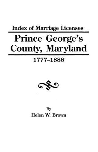 Cover for Phillip Brown · Index Pr.george's Co.md 1777-1886 (Paperback Bog) (2009)