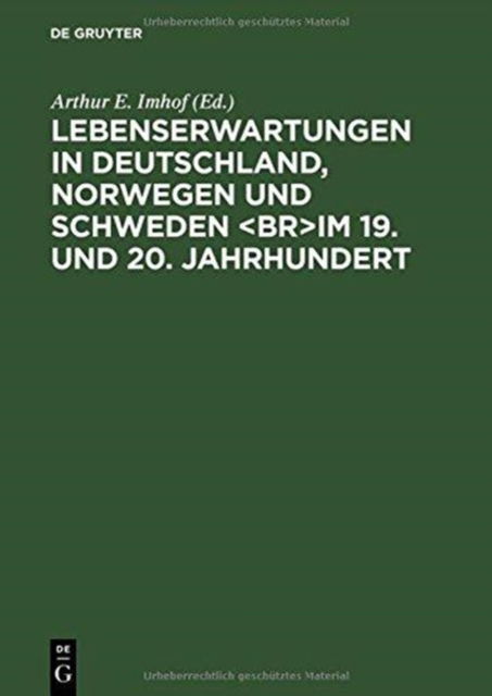 Cover for Vch · Lebenserwartungen in Deutschland Norwegen Und Schweden (Hardcover Book) (1994)