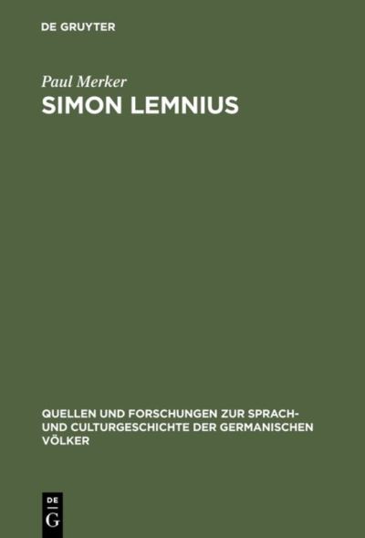 Cover for Paul Merker · Simon Lemnius (Hardcover Book) (1908)