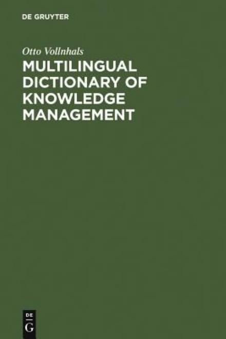 Cover for Vollnhals · Multilingual Dictionary of Kn (Book) (2001)
