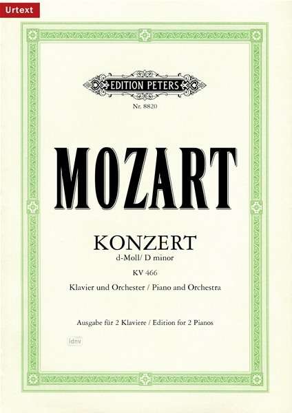 Piano Concerto No. 20 in D minor K466 (Edition for 2 Pianos) - Mozart - Kirjat - Edition Peters - 9790014071516 - torstai 12. huhtikuuta 2001