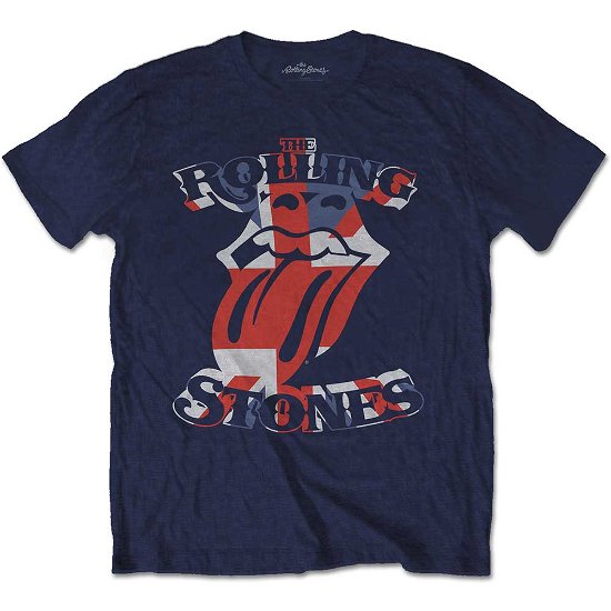 Cover for The Rolling Stones · The Rolling Stones Unisex T-Shirt: British Flag Tongue (T-shirt) [size S] [Blue - Unisex edition]