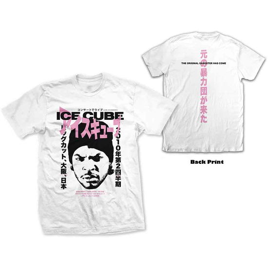 Cover for Ice Cube · Ice Cube Unisex T-Shirt: Beanie Kanji (Back Print) (T-shirt) [size M] [White - Unisex edition]