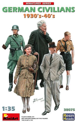 Cover for MiniArt · 1/35 German Civilians 1930-40s. Resin Heads (11/22) * (Legetøj)