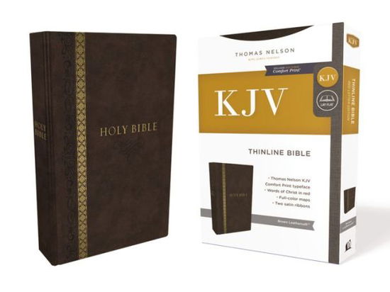 Cover for Thomas Nelson · KJV, Thinline Bible, Leathersoft, Brown, Thumb Indexed, Red Letter Edition, Comfort Print Holy Bible, King James Version (Kunstlederbuch) (2018)