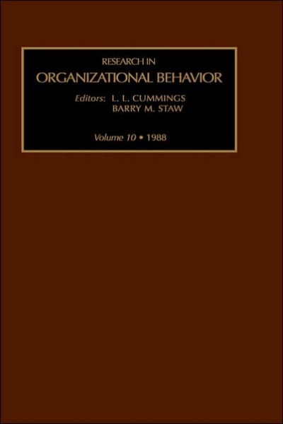 Cover for Staw, B. (University of California, Berkeley, CA, USA) · Research in Organizational Behavior - Research in Organizational Behavior (Hardcover Book) (1984)