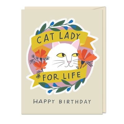 Cover for Em &amp; Friends · 6-Pack Em &amp; Friends Cat Lady for Life - Birthday Sticker Cards (Flashcards) (2021)