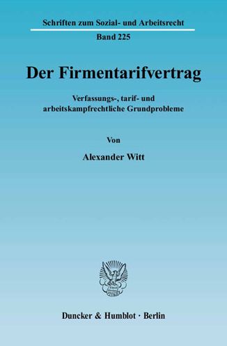 Cover for Witt · Der Firmentarifvertrag. (Book) (2004)