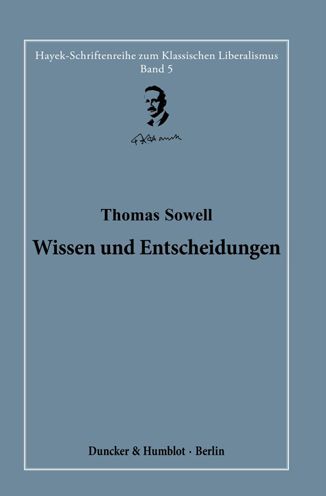 Cover for Thomas Sowell · Wissen Und Entscheidungen (Inbunden Bok) (2021)