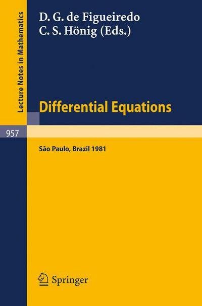 Cover for D G De Figueiredo · Differential Equations - Lecture Notes in Mathematics (Paperback Bog) (1982)