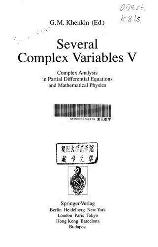 Cover for Several complex variables V (Book) (1993)