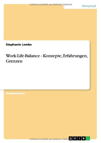 Cover for Lemke · Work-Life-Balance - Konzepte, Erf (Book) [German edition] (2013)