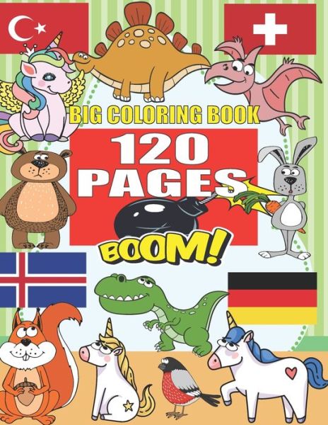 Cover for Barkoun Press · Big Coloring Book: +120 Pages, Best coloring book for kids for ages 4 - 8, 4 BOOKS IN ONE awesome, Easy, LARGE, GIANT and Simple (Paperback Book) (2021)