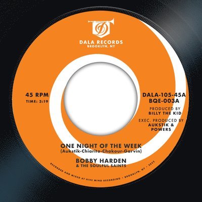 Cover for Harden, Bobby / The Soulful Saints · One Night Of The Week / Raise Your Mind (7&quot;) (2023)