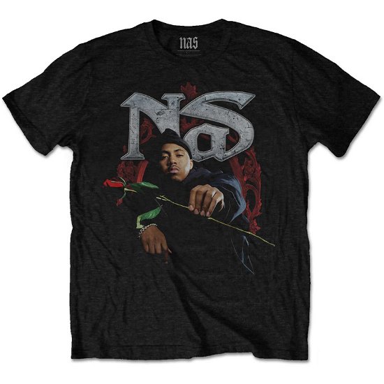 Cover for Nas · Nas Unisex T-Shirt: Red Rose (T-shirt) [size M] [Black - Unisex edition]