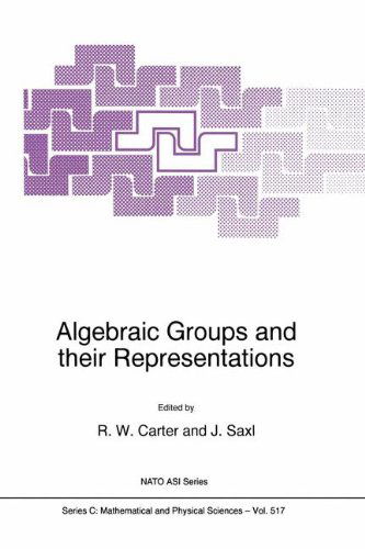 Cover for R. W. Carter · Algebraic Groups and Their Representations: Proceedings of the Nato Advanced Study Institute of Molecular Representations and Subgroup Structure of Algebraic Groups and Related Finite Groups, Cambridge, U.k., 23 June-4 July 1997 - Nato Science Series C (Hardcover Book) (1998)