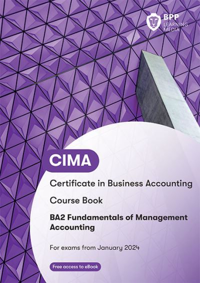 Cover for BPP Learning Media · CIMA BA2 Fundamentals of Management Accounting: Course Book (Paperback Book) (2023)