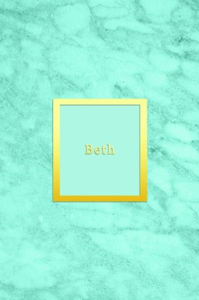Cover for Aabatron Diary · Beth Custom dot grid diary for girls | Cute personalised gold and marble diaries for women | Sentimental keepsake note book idea | Bright blue aqua teal color (Pocketbok) (2019)