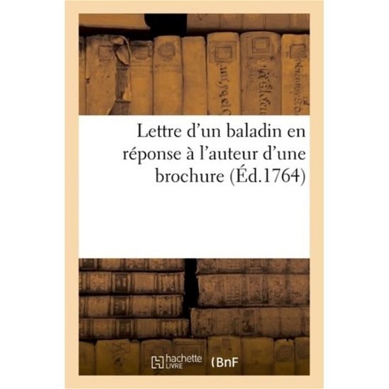 Cover for Daudet-L · Lettre d'Un Baladin En Reponse A l'Auteur d'Une Brochure Intitulee (Pocketbok) (2018)
