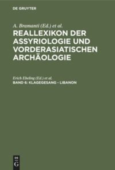 Klagegesang - Libanon - No Contributor - Books - De Gruyter - 9783110100518 - March 1, 1984