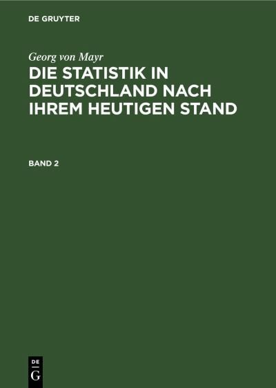 Cover for Zahn · Georg Von Mayr (Book) (2012)