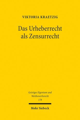 Cover for Viktoria Kraetzig · Das Urheberrecht als Zensurrecht (Pocketbok) (2022)