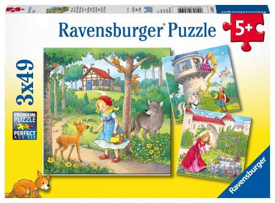 Ravensburger · Puzzel Kikkerprins Rapunzel en Roodkapje: 3x49 stukjes (80519) (Legetøj) (2019)