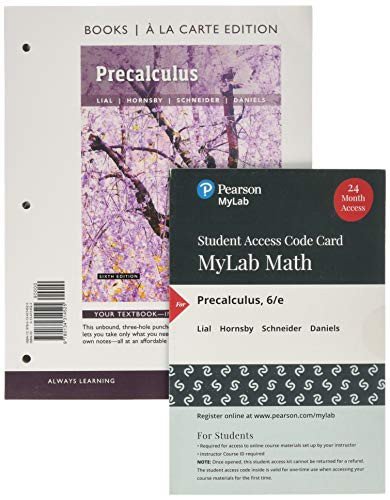 Cover for Margaret Lial · Precalculus, Loose-Leaf Edition Plus MyLab Math with Pearson eText -- 24 Month Access Card Package (Lose Papiere) (2019)