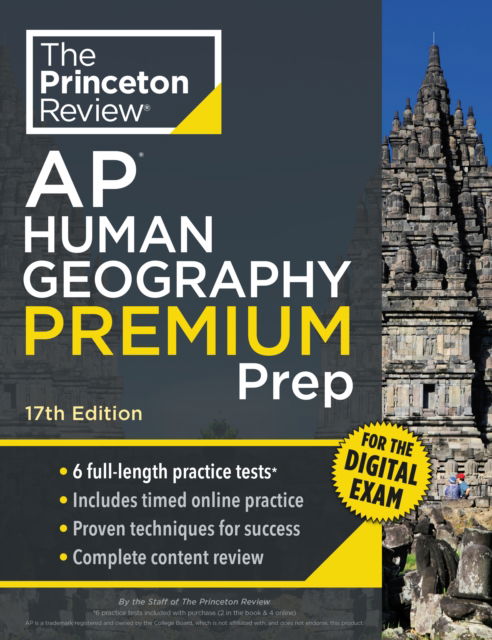 Princeton Review AP Human Geography Premium Prep, 17th Edition: 6 Practice Tests + Digital Practice Online + Content Review - Princeton Review - Livros - Random House USA Inc - 9780593518519 - 5 de agosto de 2025