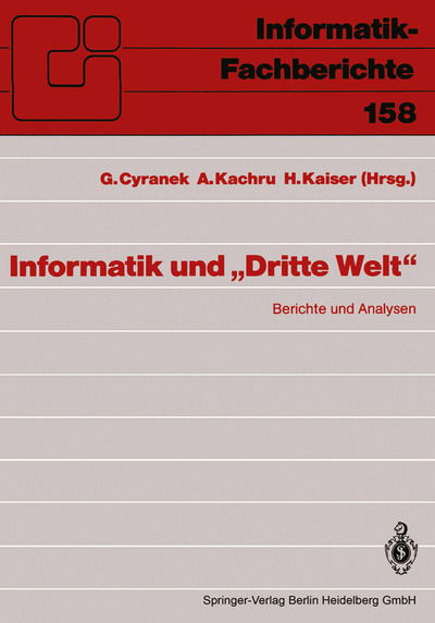 Cover for Gunther Cyranek · Informatik Und Dritte Welt: Berichte Und Analysen (N/A) (1988)