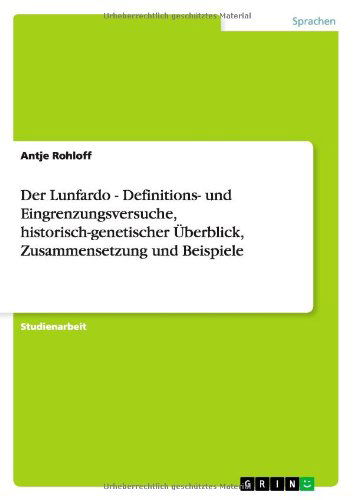 Cover for Rohloff · Der Lunfardo - Definitions- und (Book) [German edition] (2011)