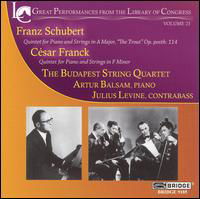 Library Of Congress  Vol 23 - Budapest String Quartet - Musik - BRIDGE RECORDS - 0090404918520 - 31. März 2008