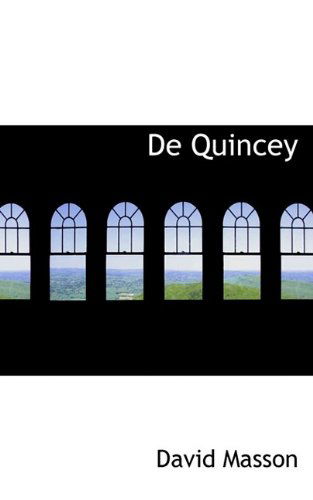 Cover for David Masson · De Quincey (Paperback Book) (2009)