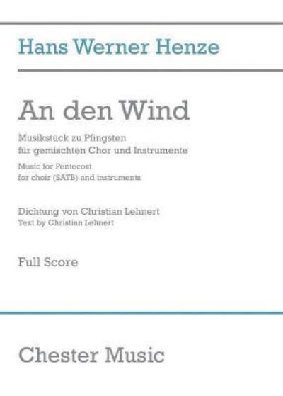 Cover for Christian Lehnert · An den Wind (Paperback Book) (2014)