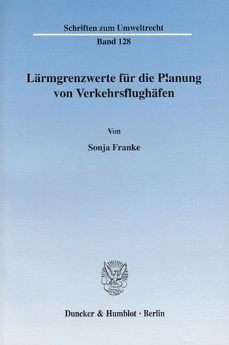 Cover for Franke · Lärmgrenzwerte für die Planung v (Buch) (2003)