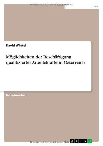 Moeglichkeiten der Beschaftigung qualifizierter Arbeitskrafte in OEsterreich - David Winkel - Books - Grin Verlag - 9783656357520 - January 25, 2013