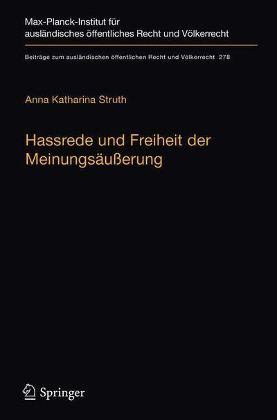 Cover for Struth · Hassrede und Freiheit der Meinungsaeusserung (Book) [1. Aufl. 2019 edition] (2018)