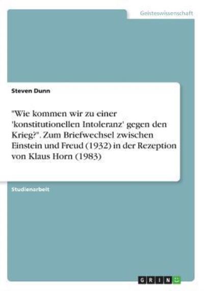 Cover for Dunn · &quot;Wie kommen wir zu einer 'konstitu (Book)