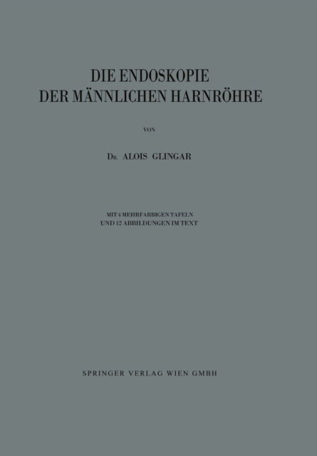 Cover for Alois Glingar · Die Endoskopie Der Mannlichen Harnroehre (Paperback Book) [1924 edition] (1924)