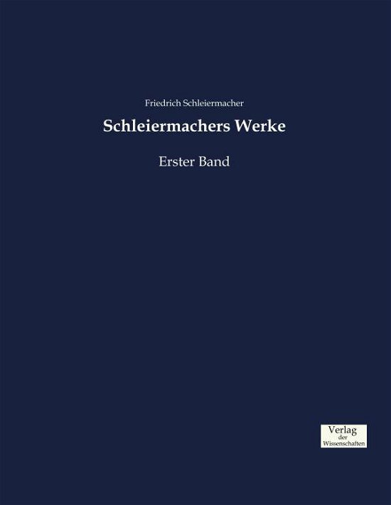 Cover for Schleiermacher · Werke.1 (Bog) (2019)