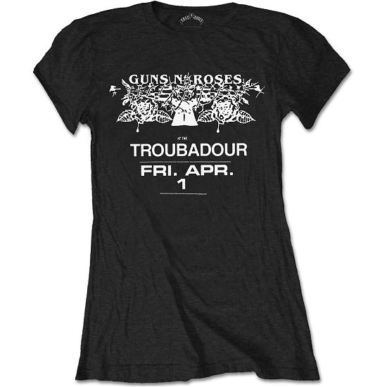 Cover for Guns N Roses · Guns N' Roses Ladies T-Shirt: Troubadour Flyer (T-shirt) [size S] [Black - Ladies edition] (2017)